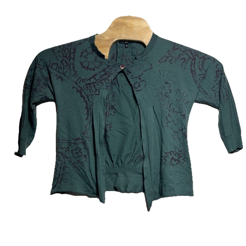 Etro Milano Floral Cardigan Wool‎ Cashmere Blend Sweater Green